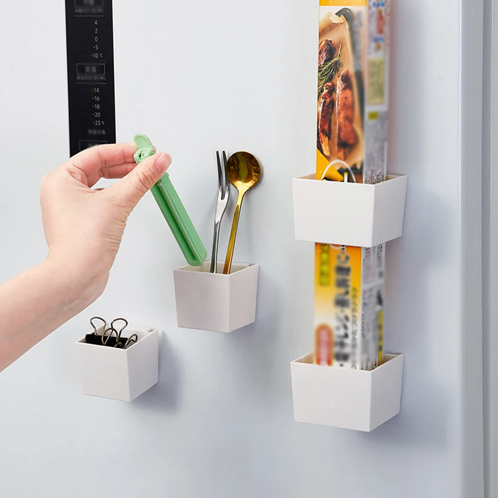 Magnetic Fridge Storage Sundries Storage Refrigerator Organizer Storage Accessory Magnet Plastic Kitchen Supplies Storage Rack