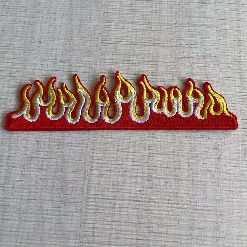 5PCS/2.5*3.5CM The Flame Applique Clothes Stickers,Fabric Bonfire Embroidery Iron On Patches Decoration for Clothing,shirt