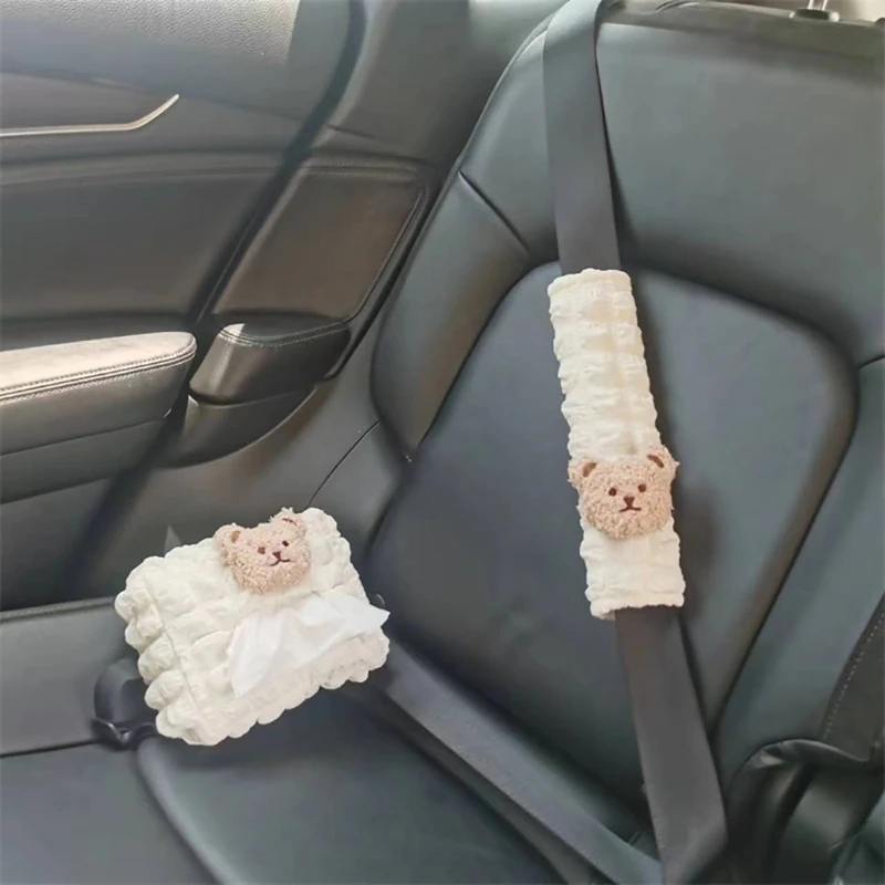 Car Stroller Belt Strap Cover Cushion Shoulder Strap Pad Seatbelt Protector Pads with 3D Animal Pattern for SUV Car