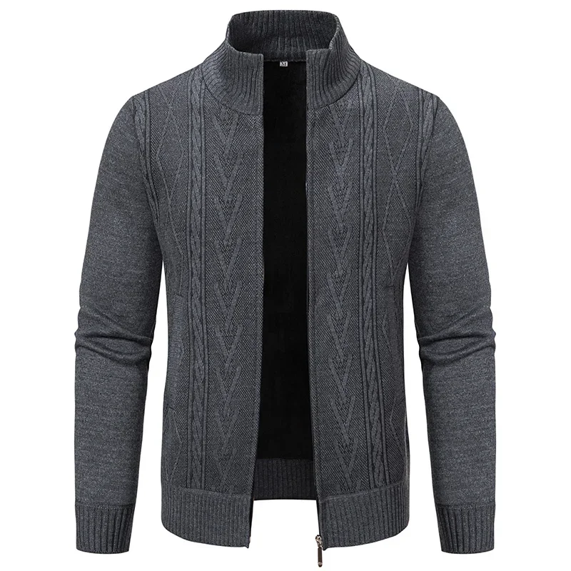 Outono e inverno novo designer masculino cardigan gola quente grosso velo jaqueta de luxo casual roupas masculinas