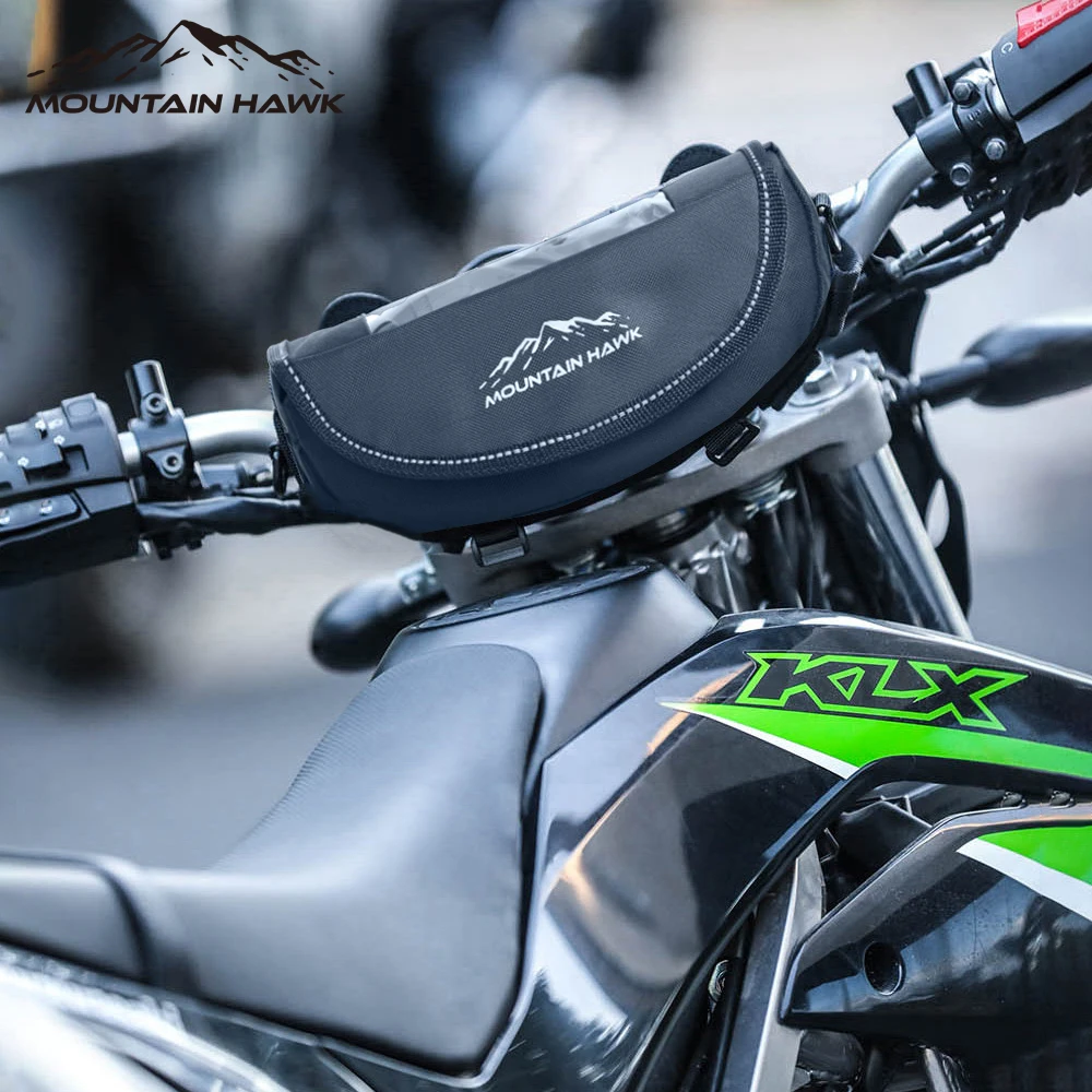 

MOUNTAIN HAWK Motorcycle Handlebar Bag Dragon Head Bag Mobile Navigation Pouch Durable Cycling Storage Accessory for GPS Phone