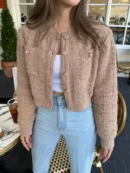 Zoki Sweet Women Vintage Cardigan maglioni American Casual manica lunga O collo top autunno Retro femminile Cardigan monopetto