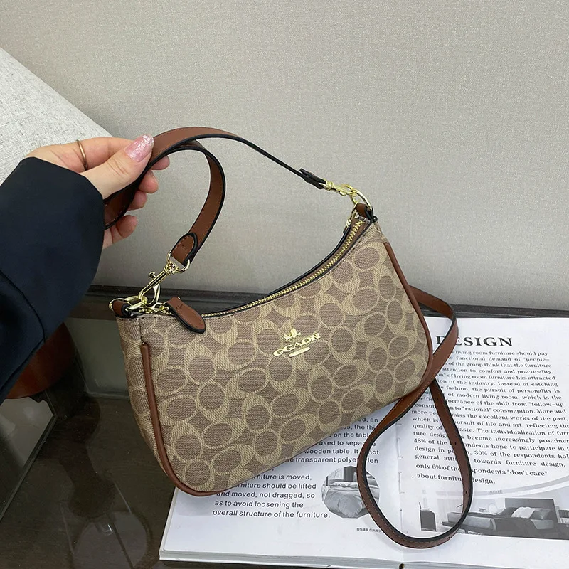 ​2025 Crescent Moon Underarm Bag for Women Vegan Leather Multi-Way Crossbody Shoulder Handbag Fashion Casual Versatile Purse​