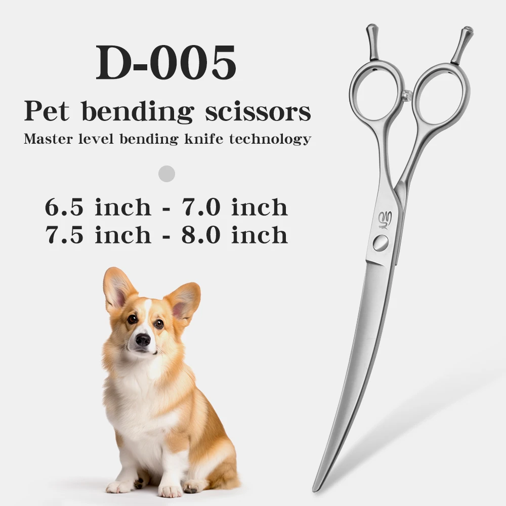 

Professional pet grooming large curved scissors 6.5 7.0 7.5 8.0 inches 35 degree curved scissors large round head scissors