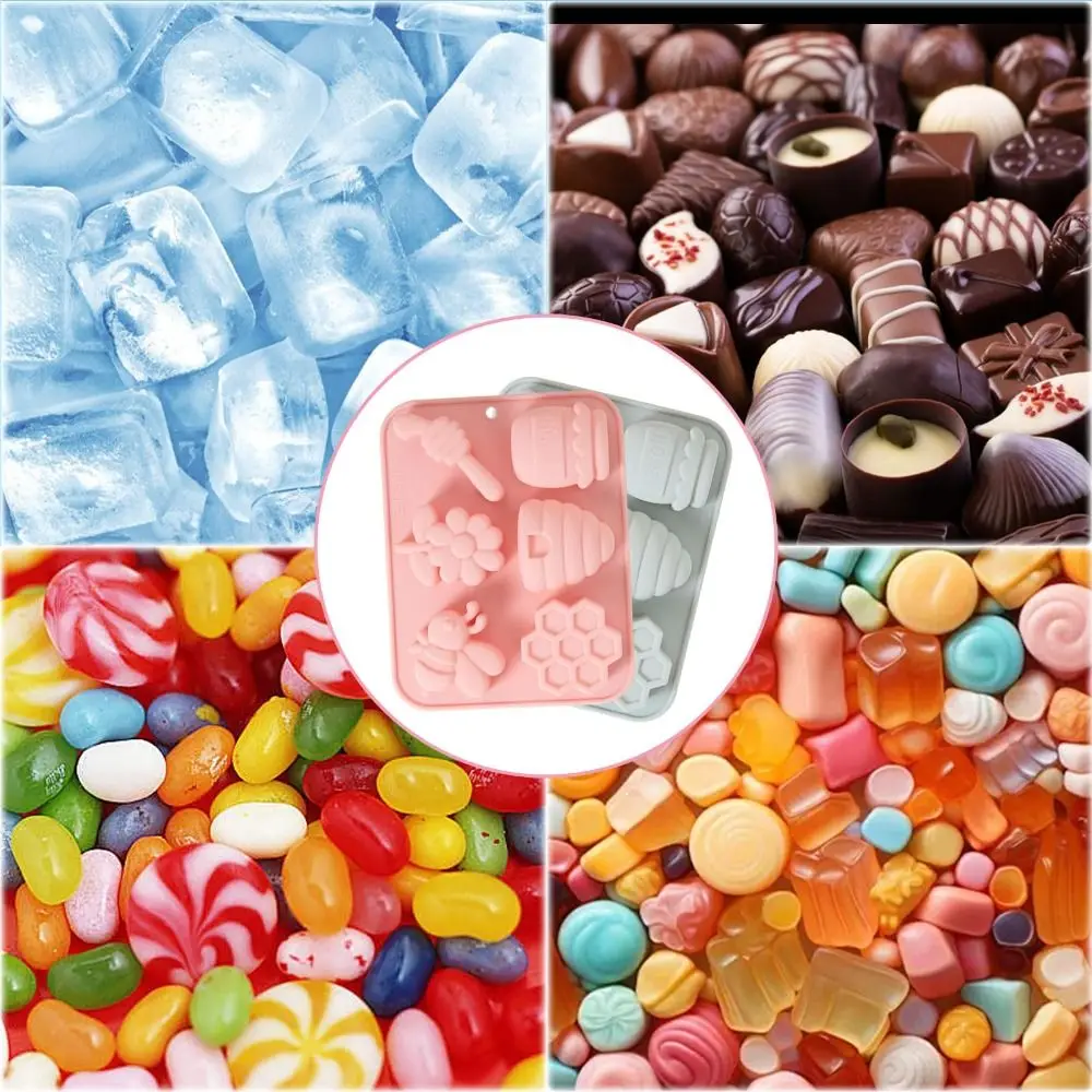 High Quality Bee Theme Mousse Cake Mold Reusable 6 Options Chocolate Dessert Mold Non-Stick Flexible Baking Mould Homemade Candy