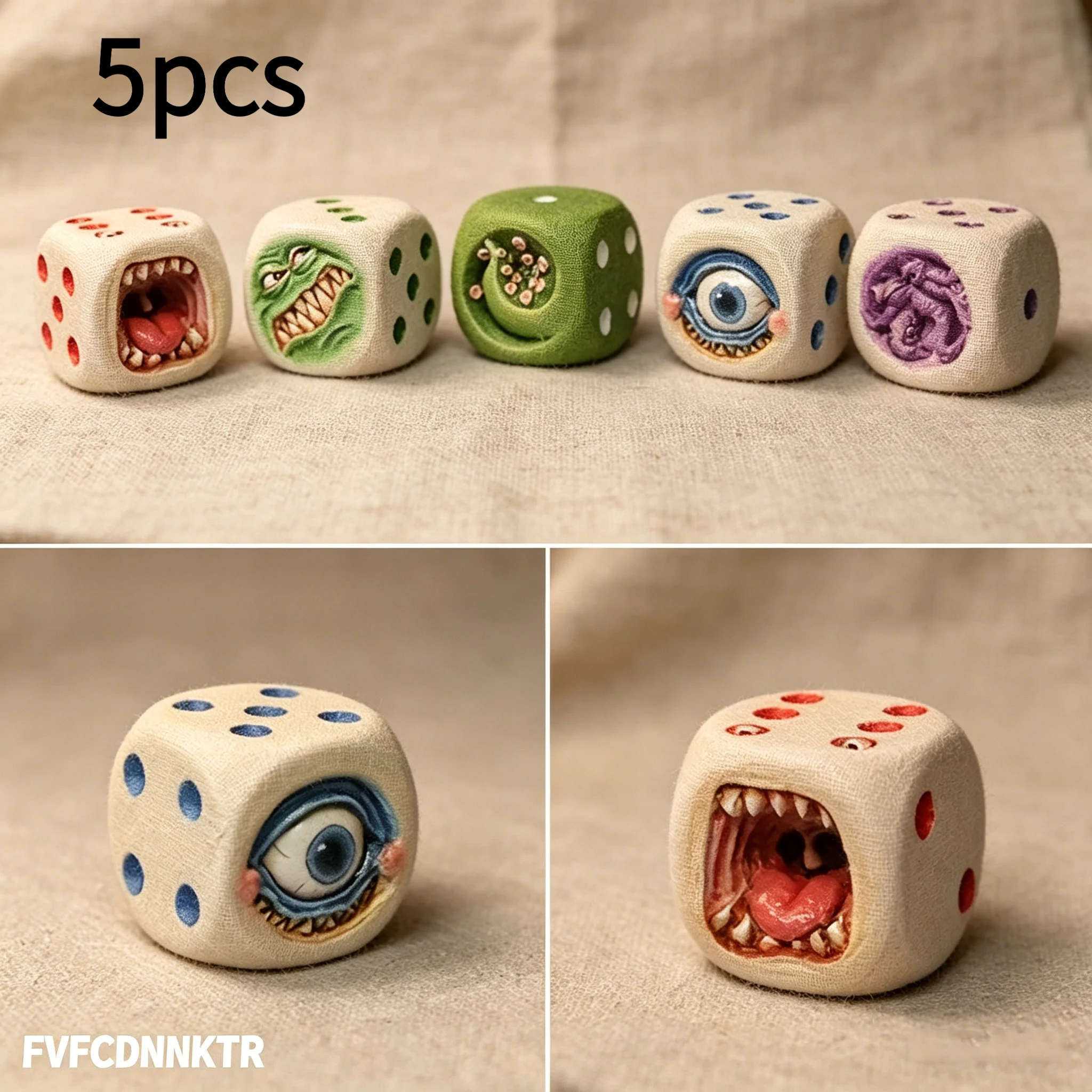 5 Monster Modeling Dice Sets – Unique Multi-Faceted RPG Dice for DND, Board Games & Parties. Cool Desk Props for Game Lovers!