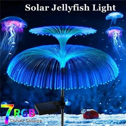 Solar Garden Lights Outdoor Waterproof Fiber Optic Jellyfish Lawn Lights Outdoor Patio Villa Yard Decor