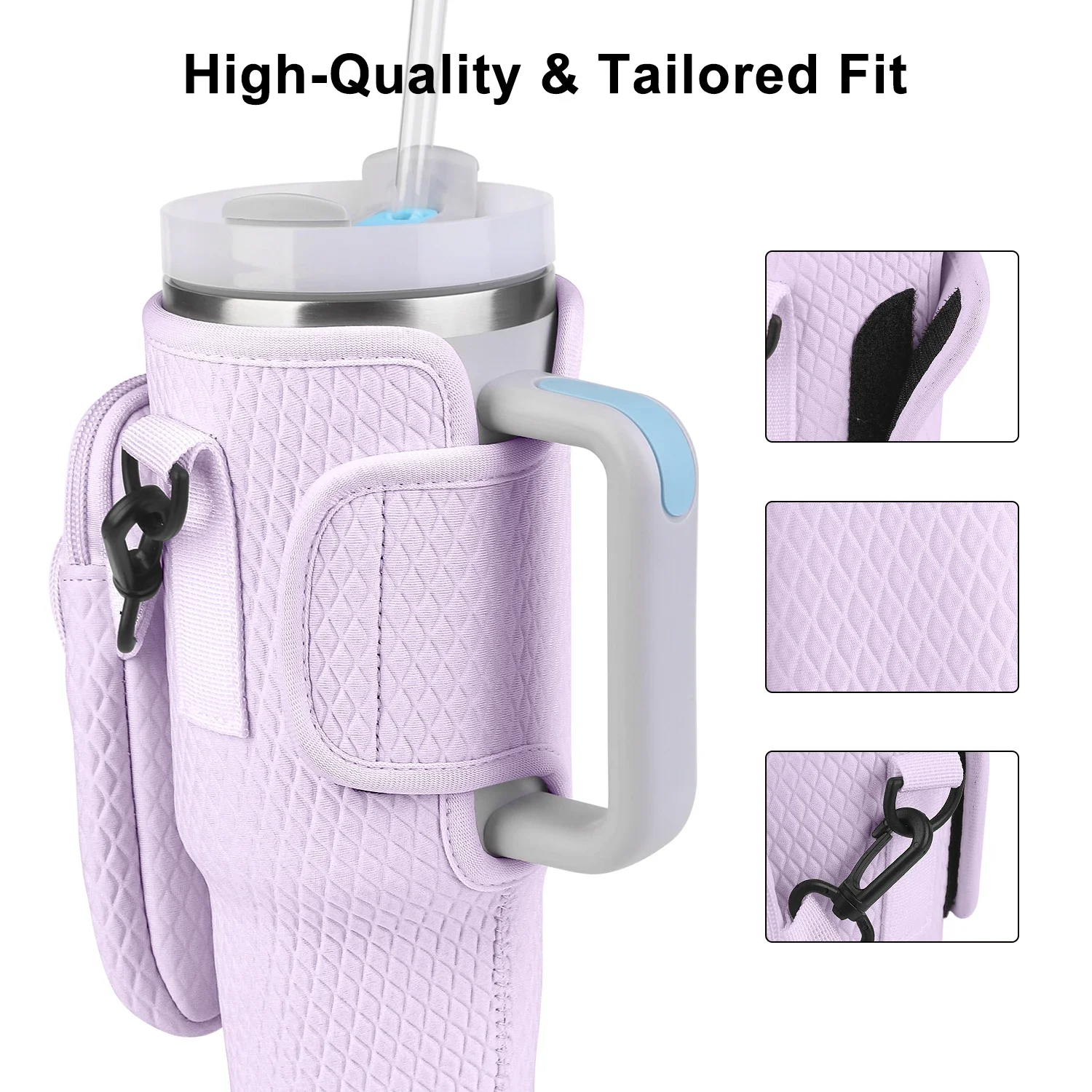 

Water Bottle Bag with Handle Compatible with For Stanley 30/40 Oz Insulated Mug Cup Holder Portable Water Bottle Bag