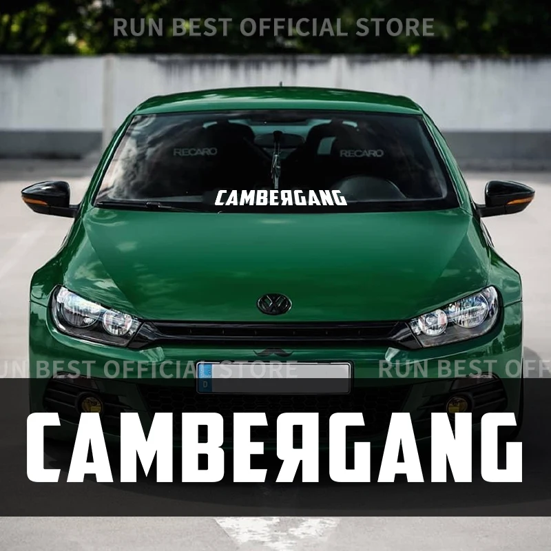 JDM CAMBERGANG Car Front Rear Window Windshield Decal English Sticker Personalized Creative Decoration Vinyl Waterproof 60*8CM