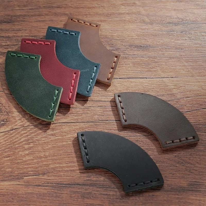 レトロブックマークファン型ページマーカーPUレザーブックマークシンプルな本マーカークリエイティブブックマーク