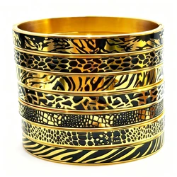 8mm Stainless Steel Bracelet with Epoxy Color Pattern, Multiple Graphic Design Resin Inlay Gold Silver Black Men Hip Hop Jewelry