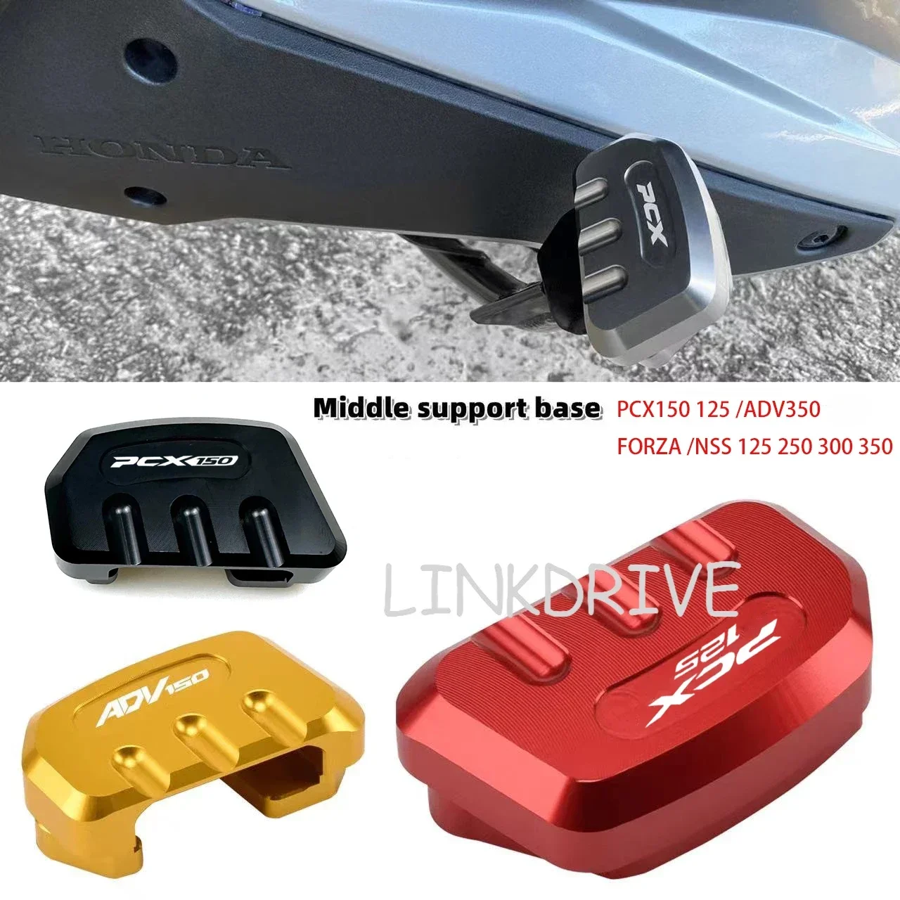 For HONDA PCX150 125 PCX 150 PCX 125 Motorcycles Center Stand Plate Pad Extension Middle Stand CNC Aluminum Foot Kick Enlarger