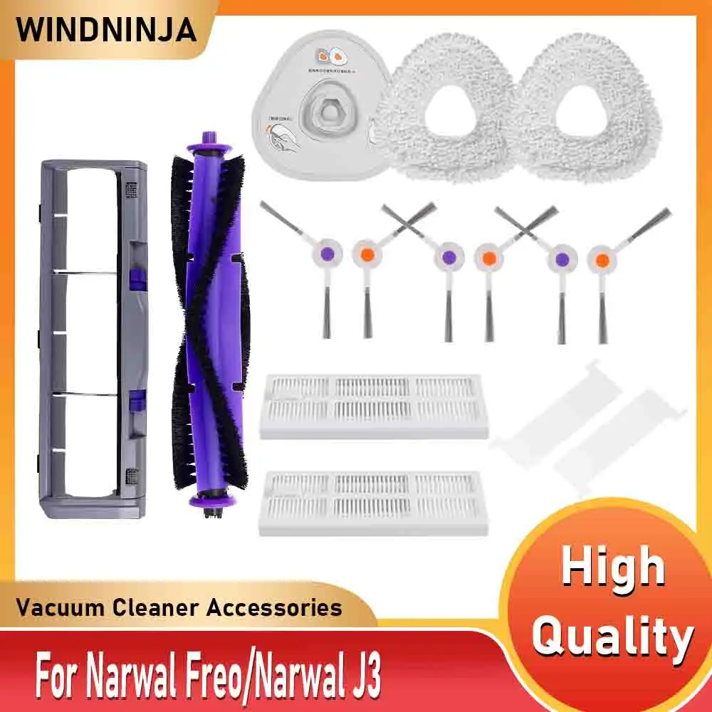 

Fit For Narwal Freo / Narwal J3 Robot Vacuum Cleaner HEPA Filter Main Side Brush Mop Cloths Rag Brush Cover Replacement Parts