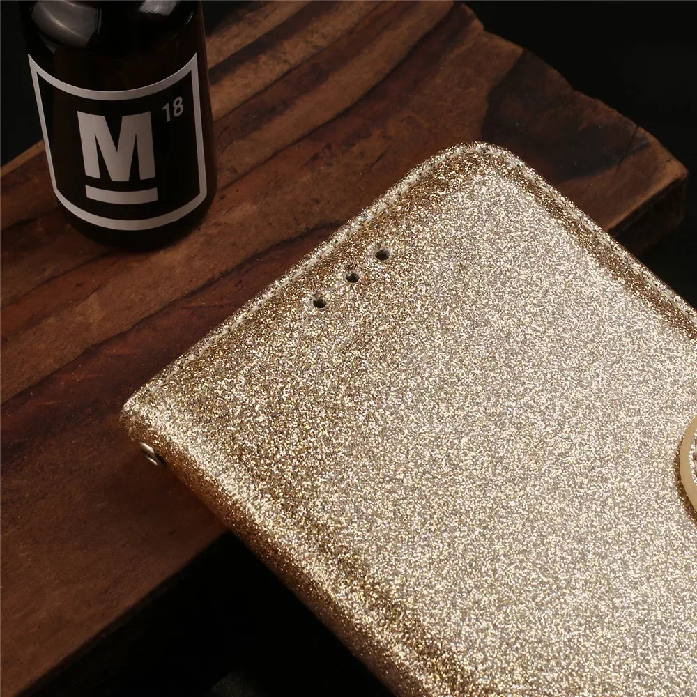 Case For Samsung Galaxy S24 S23 S22 S21 Ultra S20 FE S10 S10E S9 Note 10 Plus 5G Glitter Bling Leather Flip Cover Case