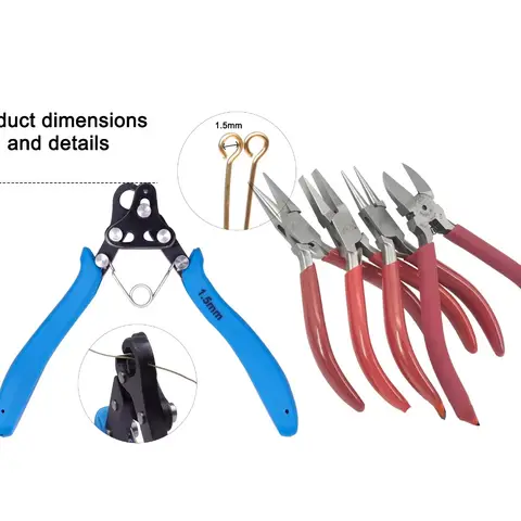 쥬얼리 펜치 세트 링 루핑 와이어 루퍼 플랫 곡선 코 펜치 엔드 커팅 펜치 DIY 도구를 만들기위한 6 세그먼트 펜치