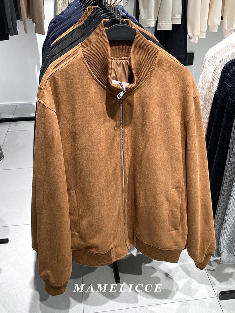 

Куртка MAMELICCE оригинального дизайна из искусственной замши с воротником-стойкой, высококачественная, удобная и модная верхняя одежда.