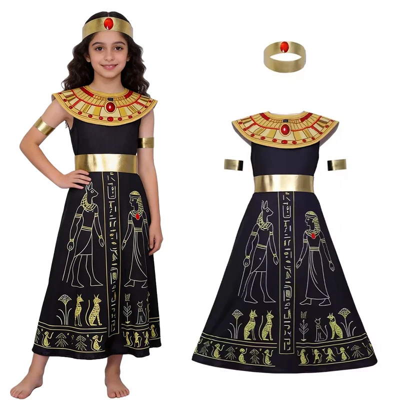 Nuevo Disfraz de Princesa Cleopatra del Antiguo Egipto para Niñas, Disfraz de Reina Egipcia para Halloween, Carnaval, Fiesta de Disfraces