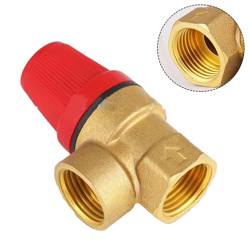 1pc Pressure Control Diaphragm Brass Safety Valve 1/2 Inch Pressure Level 3 Bar To 6 Bar Drain Valve For Heating Systems