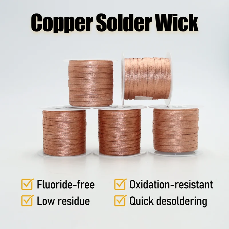8/15M Länge Kupfer Schweißen Draht Entlöten Mesh Braid Punkt Solder Entfernen Reparatur Werkzeug für Löten Leiterplatte – Detail 1
