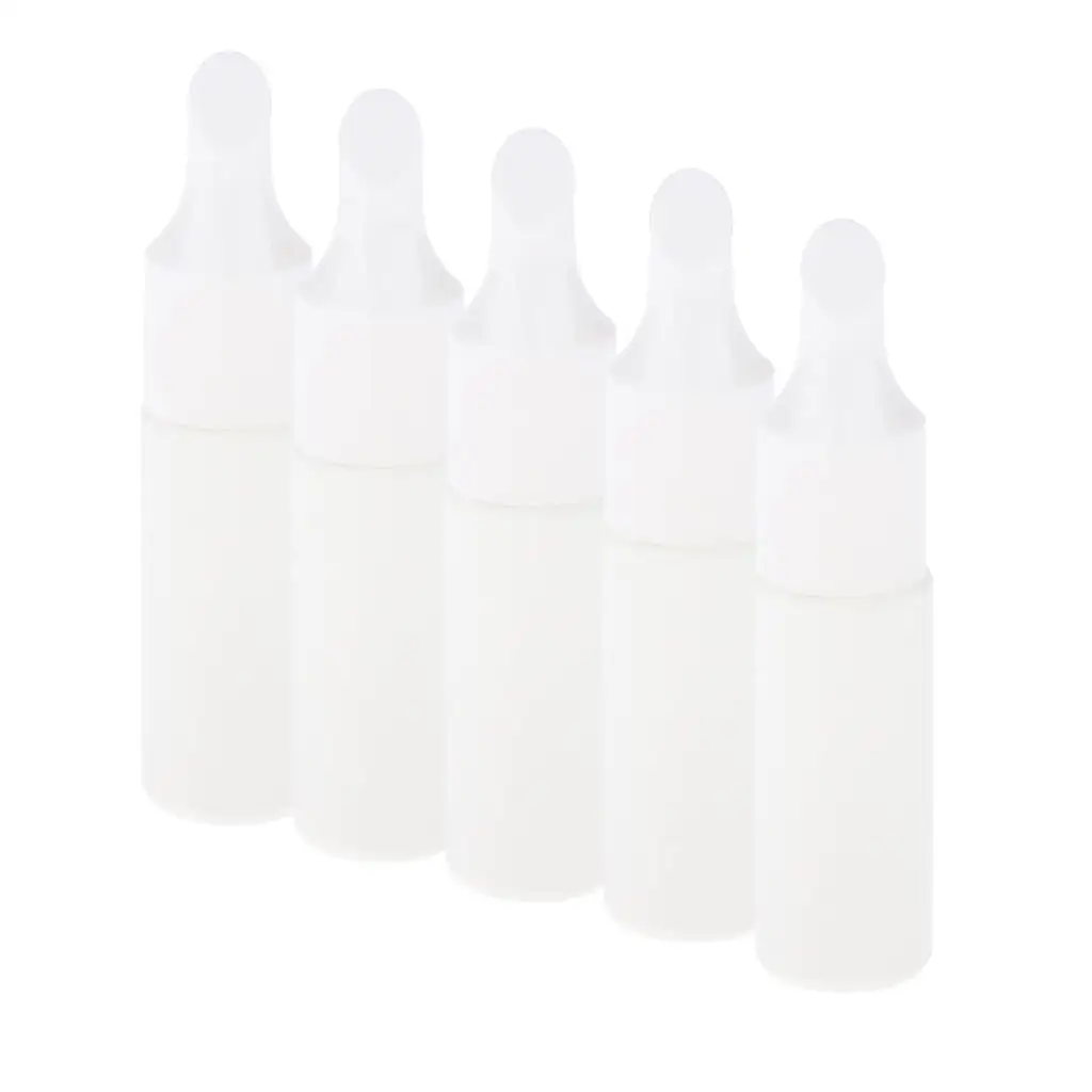 2-6pack 5 Pieces Soft Material Cosmetic Color Squeeze Sample Bottle 10ML