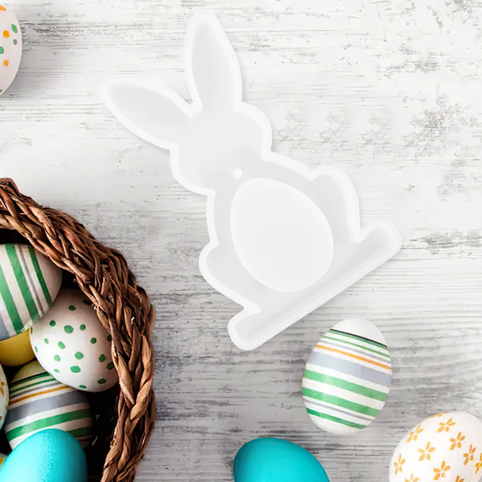 

1Set Easter Bunny Silicone Mold Flexible Easy Release Bunny Egg Shaped Mold for Resin Candies Crafts and Molds