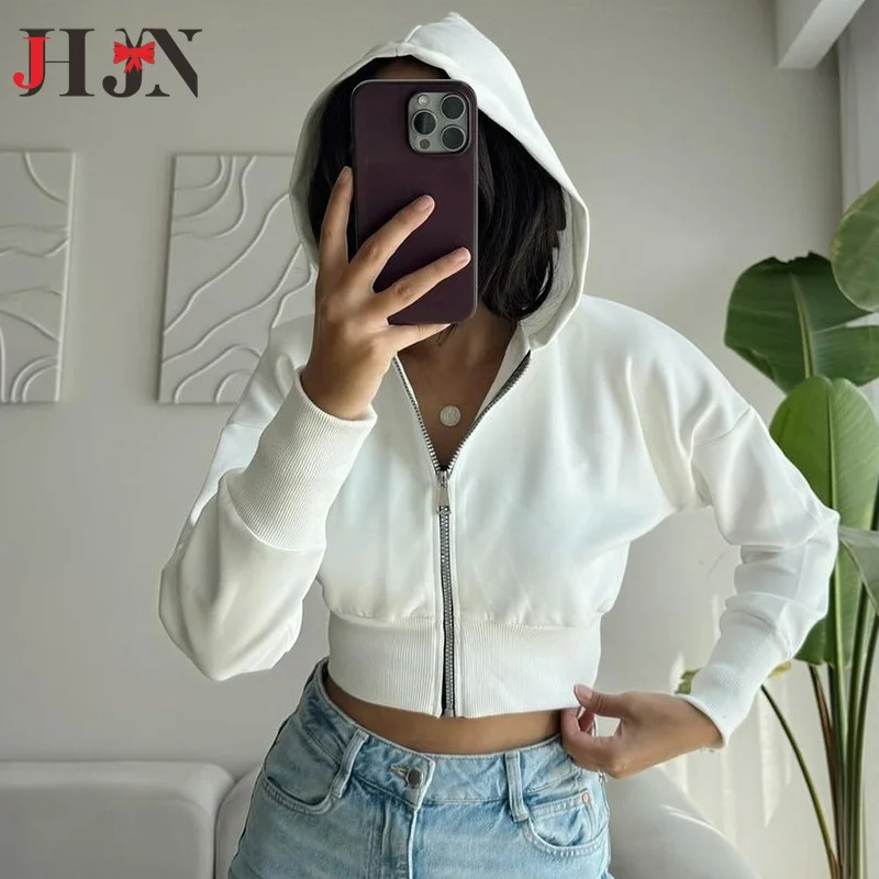 

JHJN Autumn\Winter New Casual Street Loose Coat Oversize Hooded Zipper Hoodie Space Cotton Jacket Coat Lazy Women's Cardigan