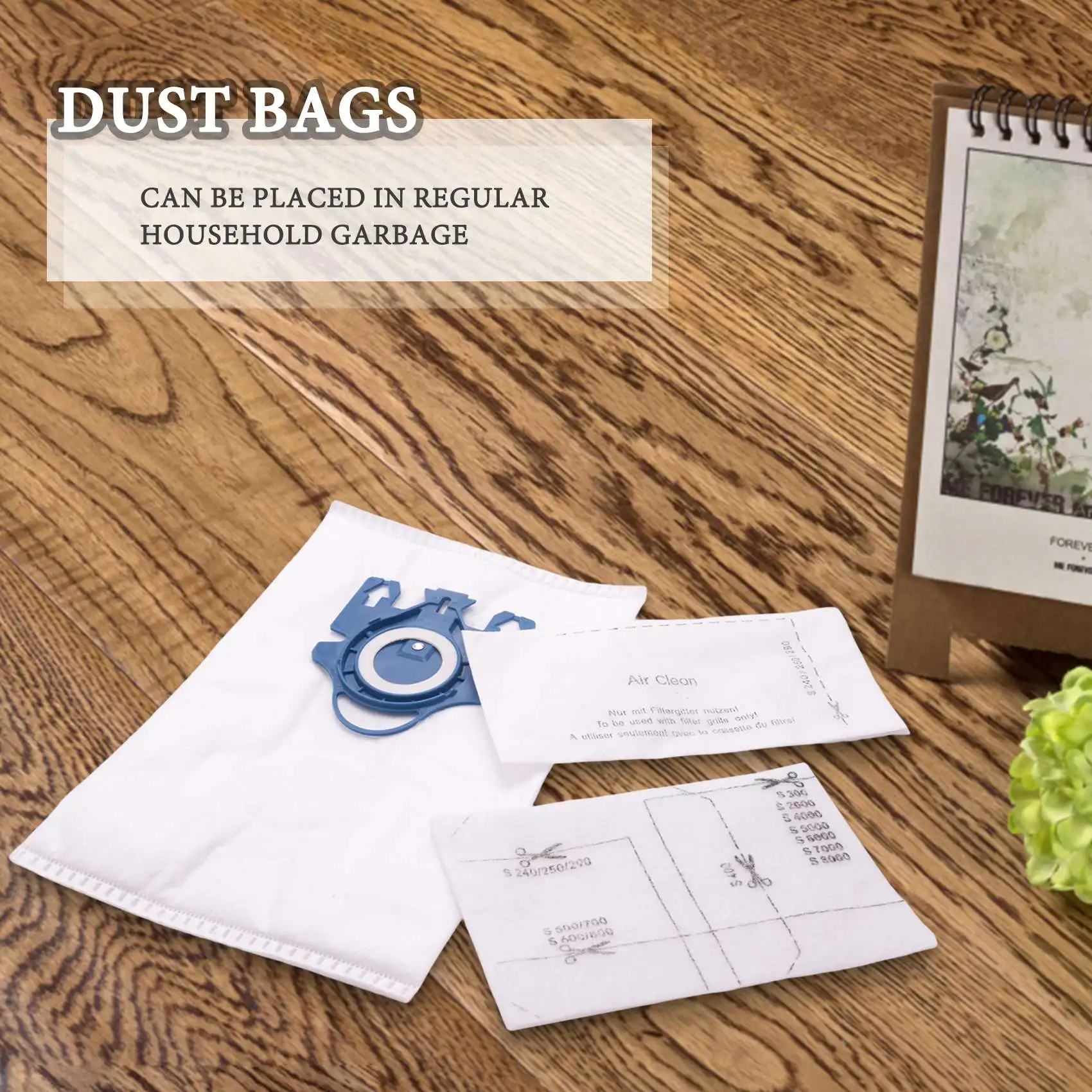 مكنسة كهربائية AirClean-GN ، أكياس الغبار كفاءة ثلاثية الأبعاد ، استبدال جزء ل GN ، كيس الغبار ، 15 قطعة