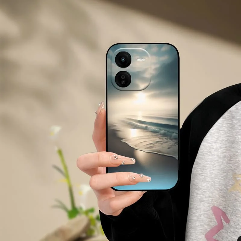 حافظة لهاتف Vivo IQOO Z9x من السيليكون الفاخر المصد الناعم لهاتف Vivo IQOO Z9 Turbo غطاء هاتف من البولي يوريثان Fundas لأزياء IQOOZ9 Turbo