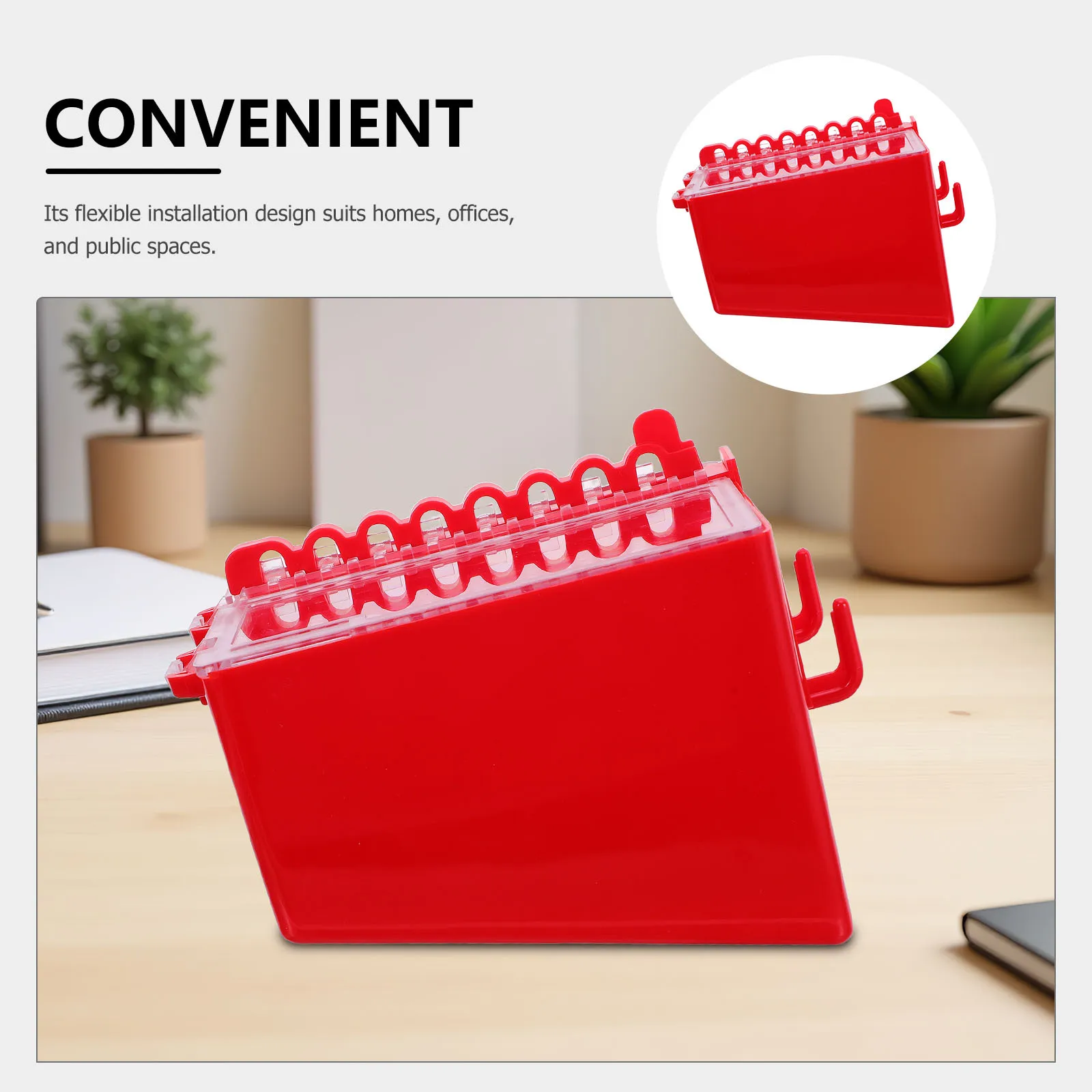 Group Padlock Box Red Wall Mounted Lockout Tagout Station Cabinet 8 Slots Clear Panel Portable Safety Lock Box Key Storage
