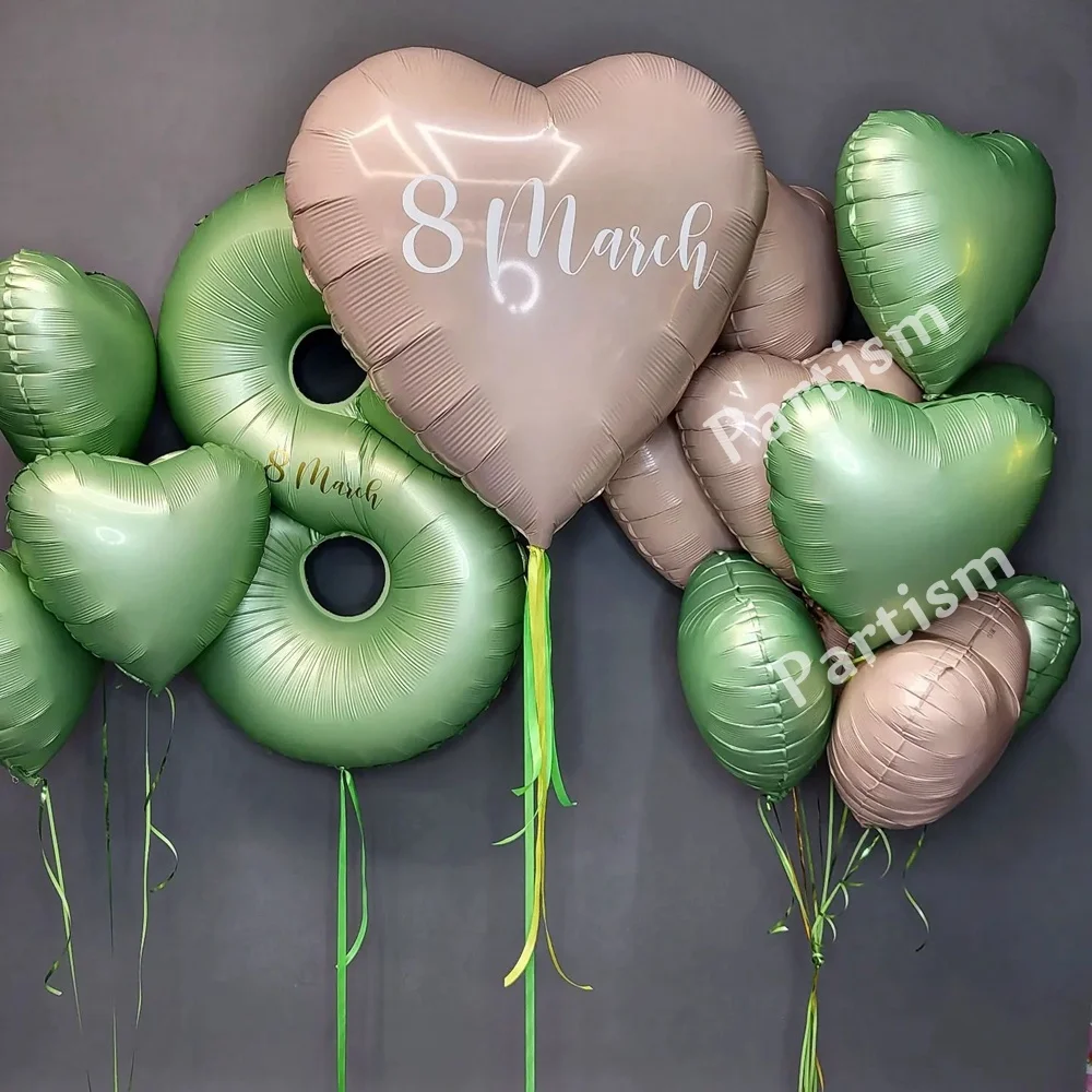 32/40inch Vintage Green Number Balloon With Retro Green Balloons Set for Happy Birthday Party Decorations Baby Shower Supply