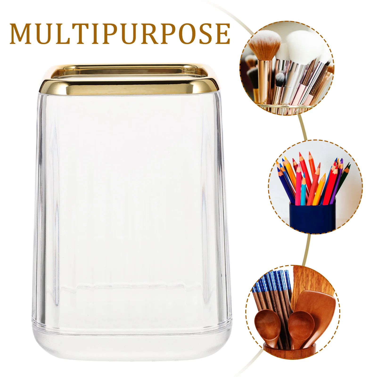 

Transparent Makeup Brush Holder Brush Storage Cup For Women Desk Organizer Pencil Cup Storage Vanity
