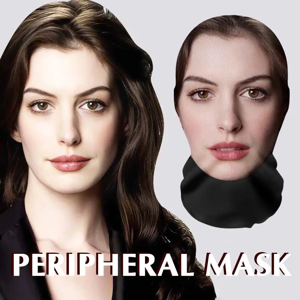 3D Printed Full Face Visual Mask Anne Actress Celebrity Performer Face Mask Fun Role-playing Props Costumes Face Mask image 6