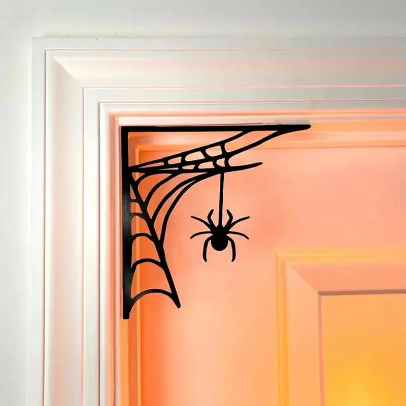 Door Frame Decorations Crawling Spiders Web Home Decor Cobweb Sign Haunt House Decorations Door Topper For Home Entrances