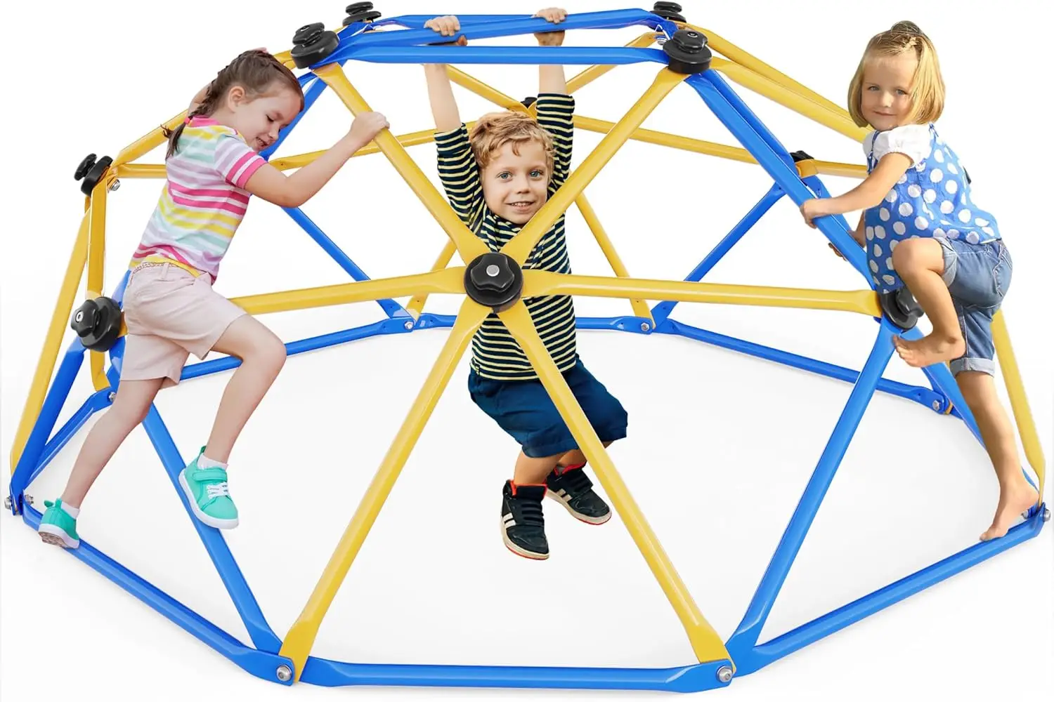 6FT Geometric Dome Climber for Kids, Kids Indoor Outdoor Jungle Gym Supports 600lbs, Easy Assembly Playground Jungle Gym Backyar