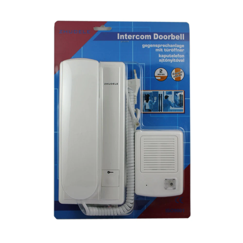 ZHUDELE - Interphone Audio Doorphone ZDL-3208 2-Wire Intercom Desbloquear Função