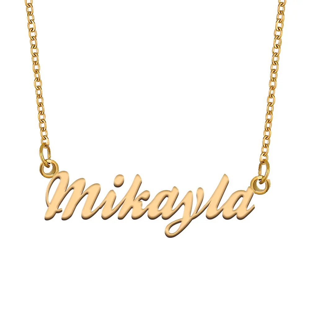 

Mikayla Name Necklace for Women Stainless Steel Jewelry Gold Plated Nameplate Pendant Femme Mothers Girlfriend Gift