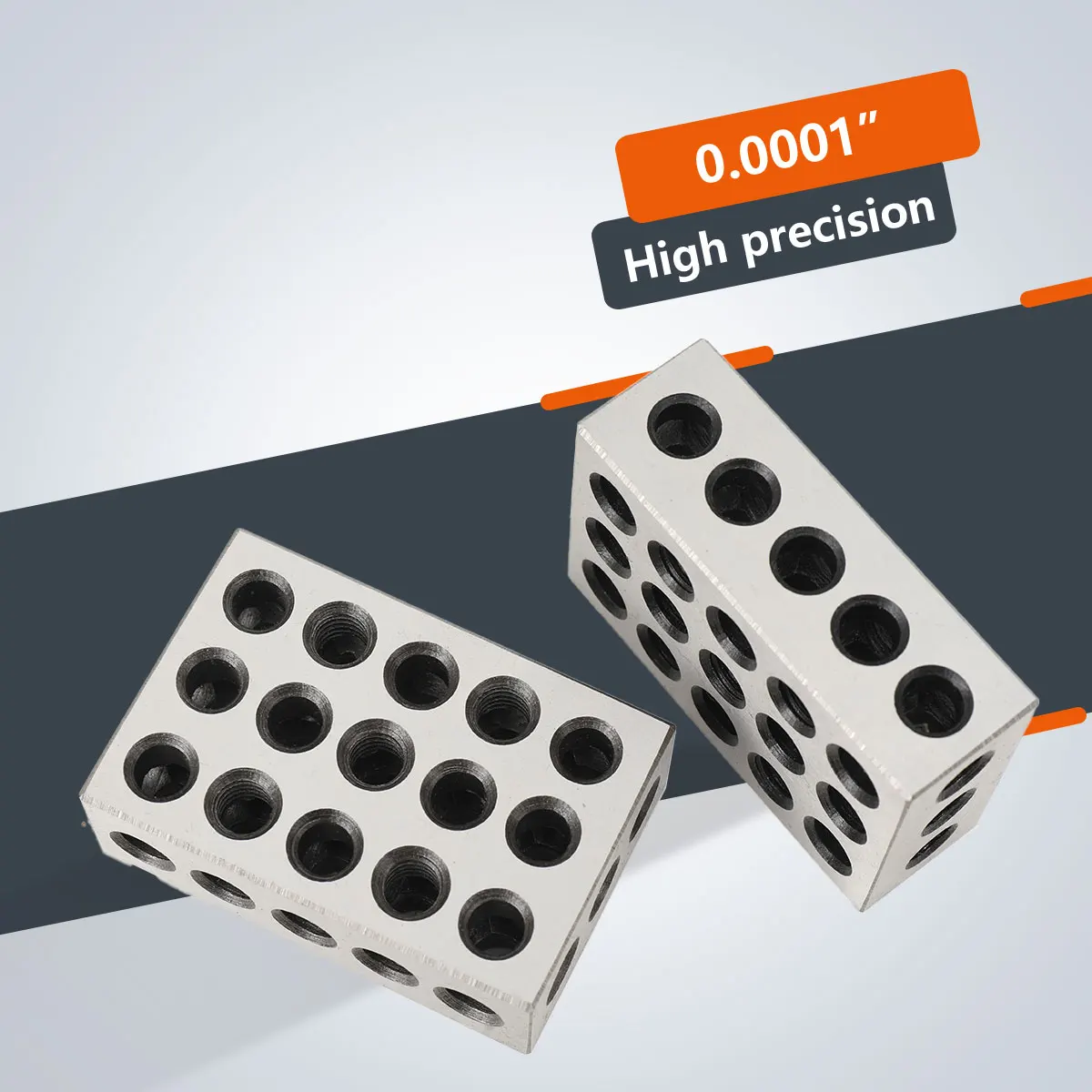 2 Hardened Steel Precision Blocks 1-2-3 Blocks 0.0001inch Precision Tuned Machinist 123 Milling Tools 23 Holes 25-50-75mm Blocks