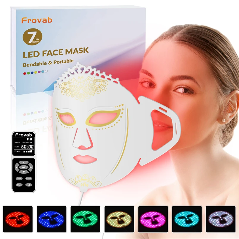 Silicone 7 Color LED Therapy Head Straps Light Mask Facial LED Light Therapy Professional Facial Light Therapy Facial Devices