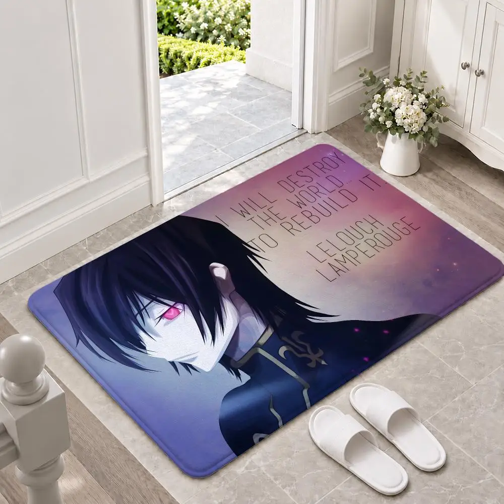 anime Code Geass Floor Mat Doormat Non-Slip Floor Mat Rug for Bathroom Kitchen Entryway Indoor Outdoor Home Decor