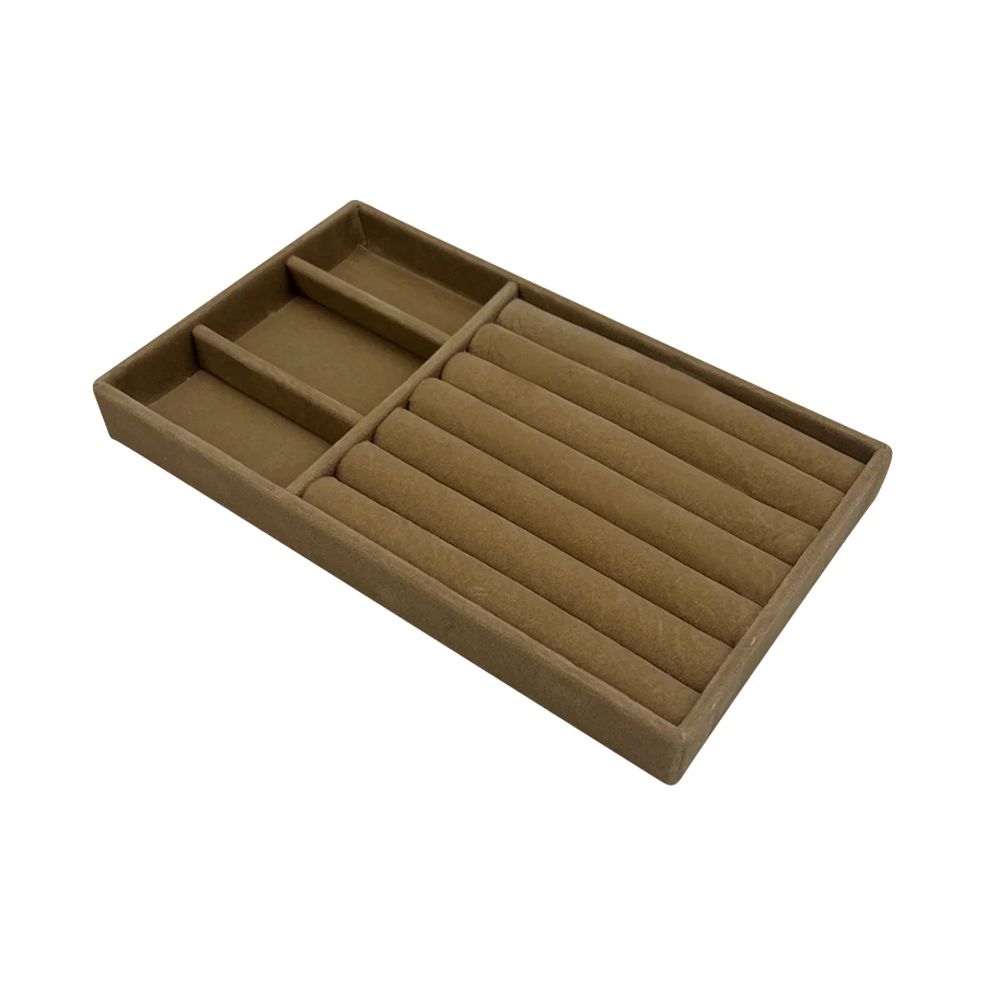 Flocking Jewelry Box, Brown Color, Elegant Storage