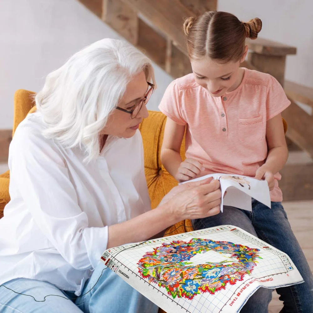 Tkanina z nadrukiem drzewa krajobrazowego 11CT ścieg krzyżykowy kompletny zestaw DIY haft DMC nici malowanie rękodzieło Hobby rękodzieło magia