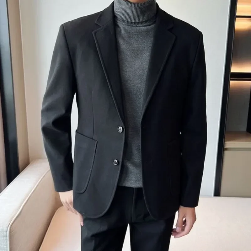 Double Breasted Youth 2 Piece Outfit Set Male Korean Clothes Spring Autumn Ceremony Luxury Pants Full Men\'s Suits and Blazers