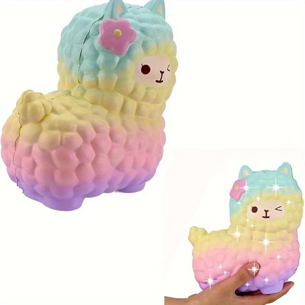 Jumbo Squishy arc-en-ciel Jumbo mouton alpaga Squishies lente augmentation presser charmes Kawaii soulagement du stress jouets animaux pour enfants adultes