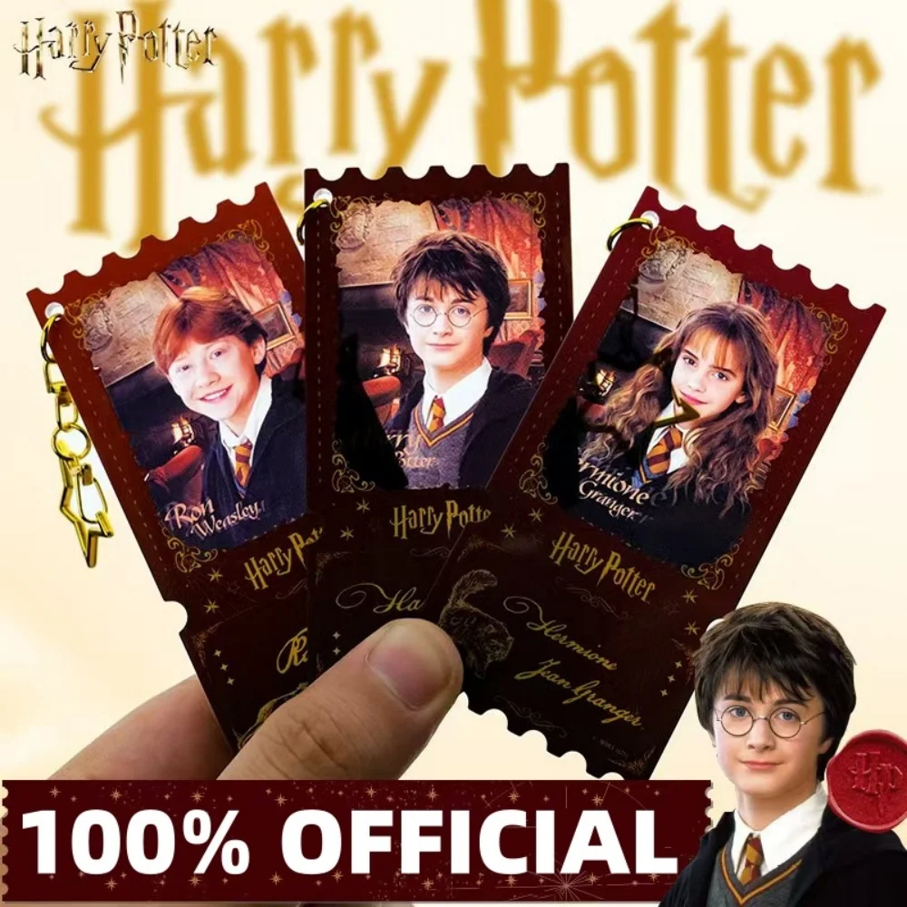 Genuine Harry Potter Character Keychain Acrylic Hermione Ron Character Ticket Keychains Backpack Decoration Birthday Gifts