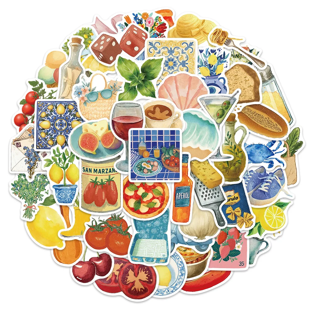 

54PCS Mediterranean Ins Style Theme Style Creative Stickers DIY Luggage Notebook Speaker Skateboard Stickers