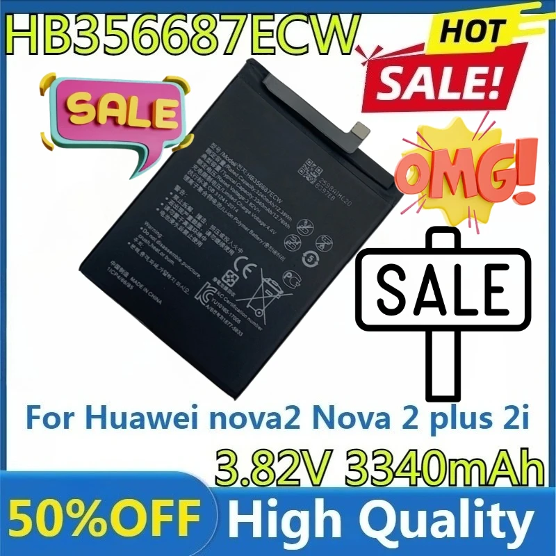 

For Huawei Nova2 Nova 2 Plus 2i 2S 3i 4e/honor 9i 7X/Mate 10 Lite SE G10 BAC-AL00/P30 Lite New HB356687ECW 5000mAh Battery