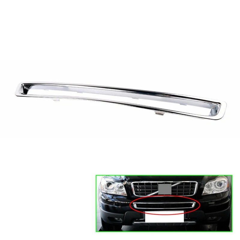 Car Exterior Front Bumper Center Grille Chrome Trim 30698143 For Volvo XC90 2007-2014 Front Plated Frame Grille Cover