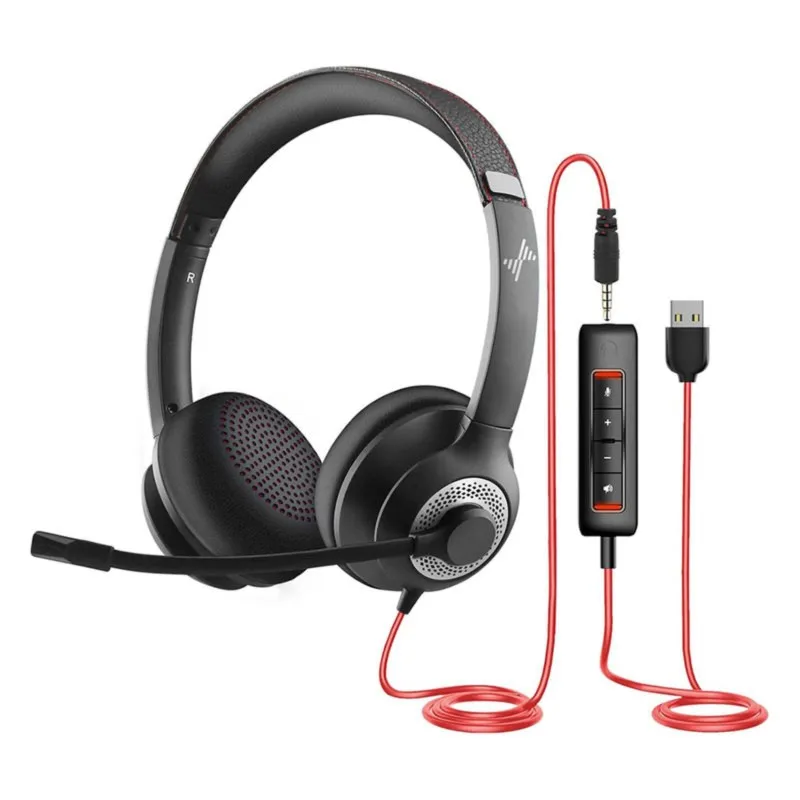 Super Sale USB Headset with Mic for PC Computer Laptop 3.5mm Headphones with Noise Cancelling Microphone for Home