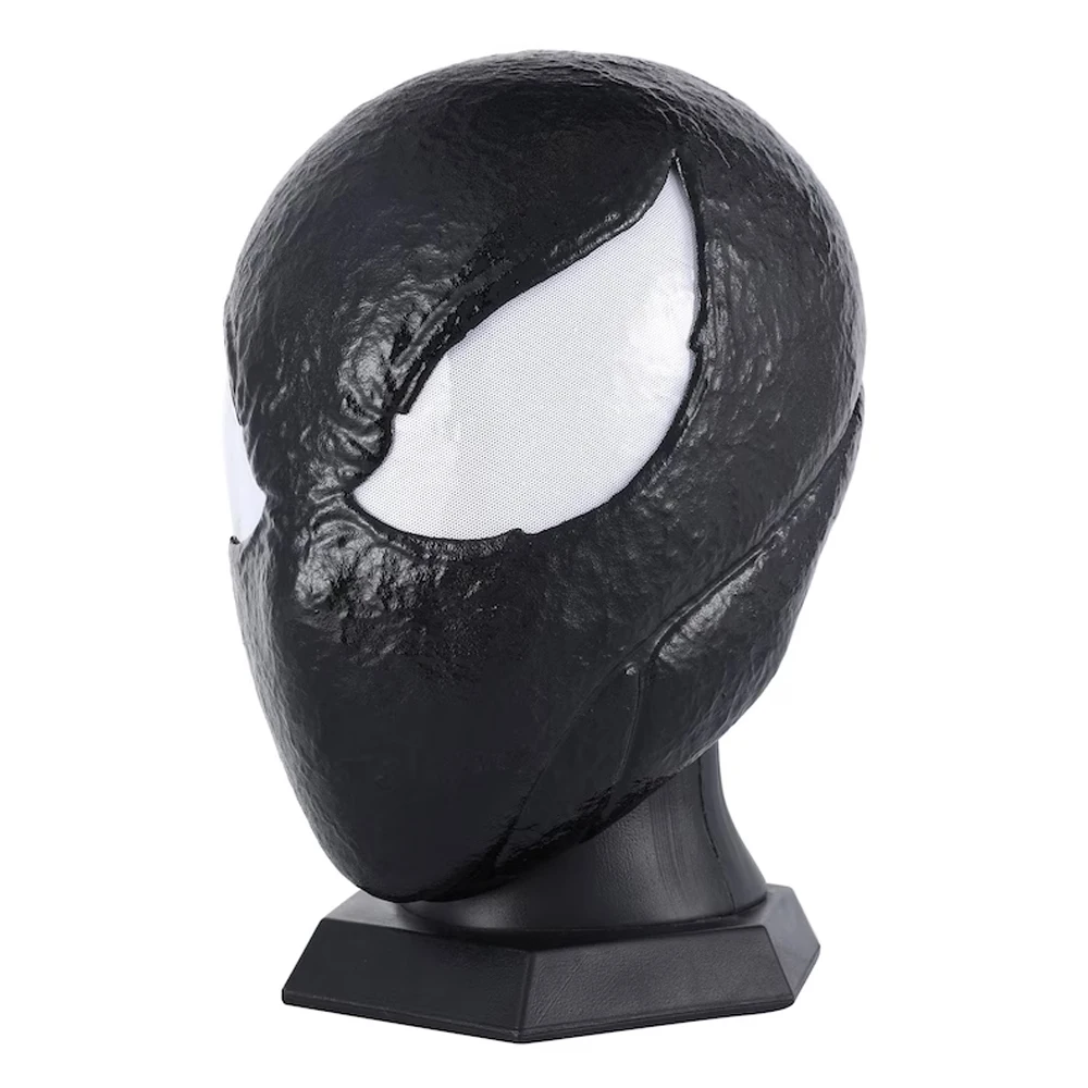 Marvel Black Spider-Man 2 Venom Mask Not-detachable Eyes Cosplay Head Cover 1:1 3D Handmade Wearable Helmet for Birthday Gift