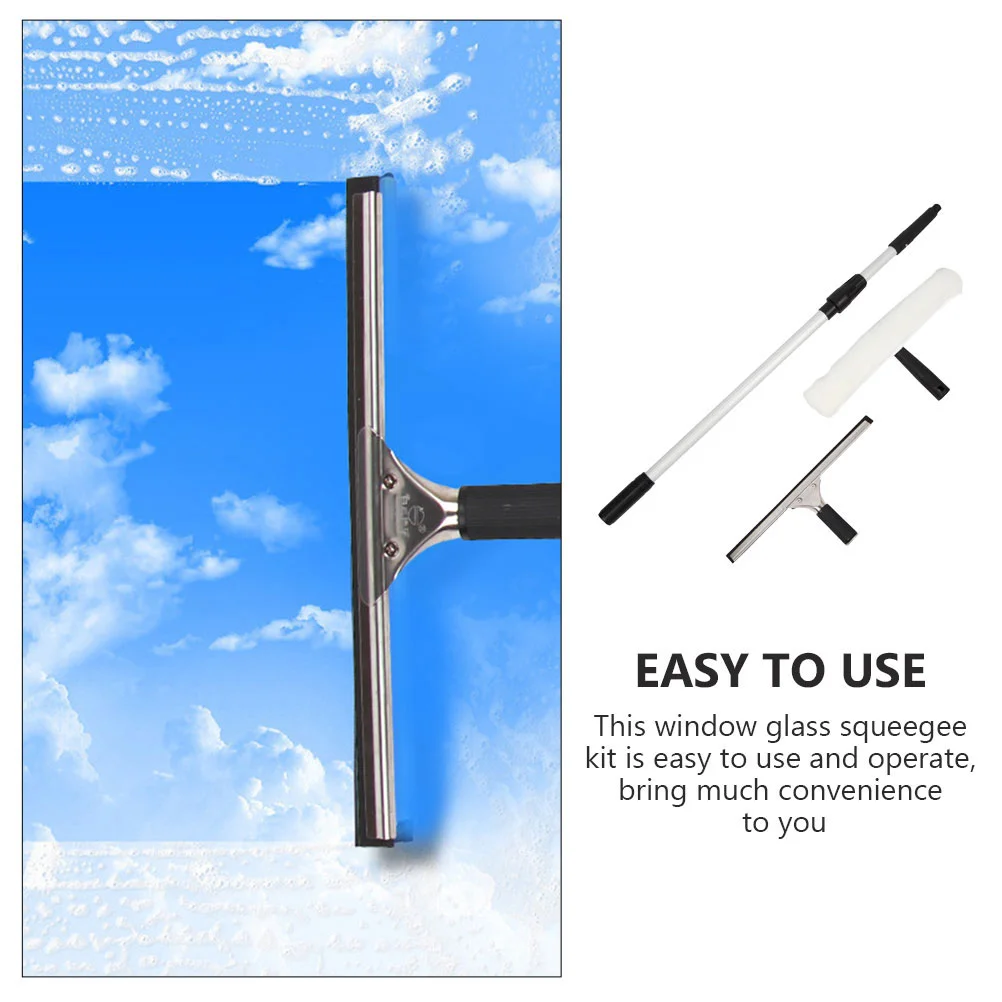 Telescopic Window Cleaner Squeegee with Extension Pole Professional Cleaning Tools Shower Glass Wiper Car Kit